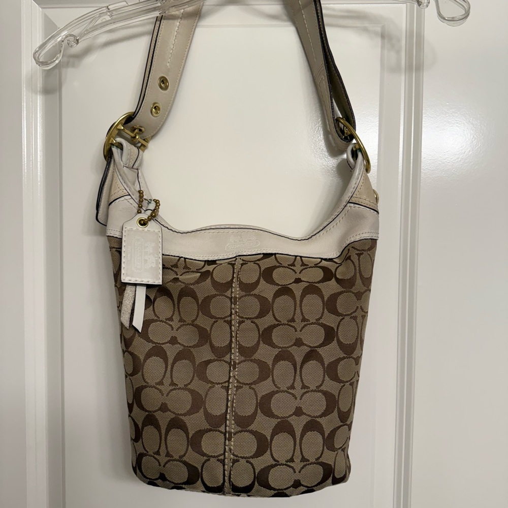 Coach Brown and Cream Signature Bag